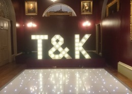 Goodwood House Individual Letters T K and white LED Dancefloor