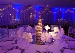 winter wonderland christmas parties at the portsmouth marriott backdrop light up trees and full room drape