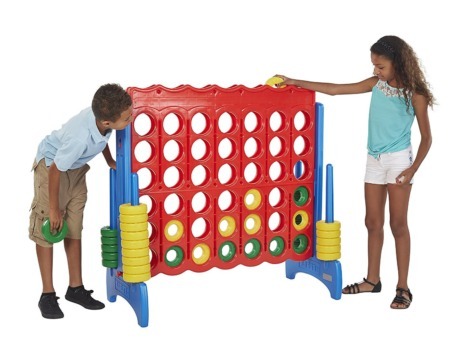 Giant Outdoor Connect 4 in a Row - Red with Green & Yellow Discs