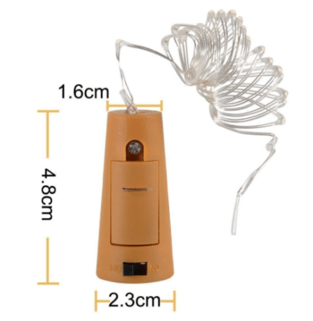 2M -  20 LED Bottle Fairy String Vase Light With Battery Cork