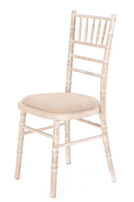 Chiavari Banqueting Chair Limewash Frame and Seat pad