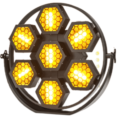 Retro Blinder / Wash 7x50W High Brightness Lamps + 63 RGB LEDs