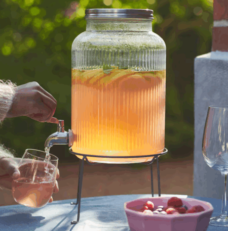 Glass Beverage Dispenser with Stand